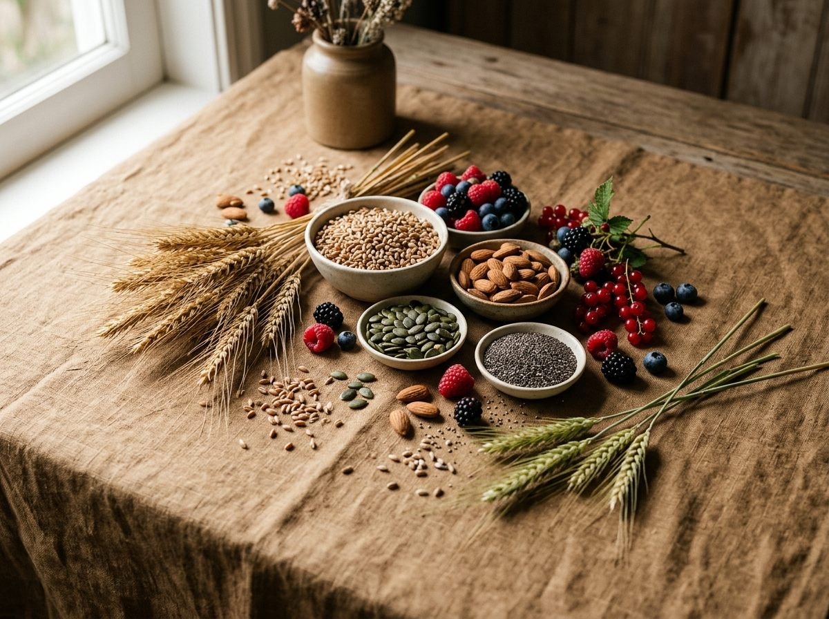 Wholesome ingredients including natural grains, nuts, seeds and fruits
